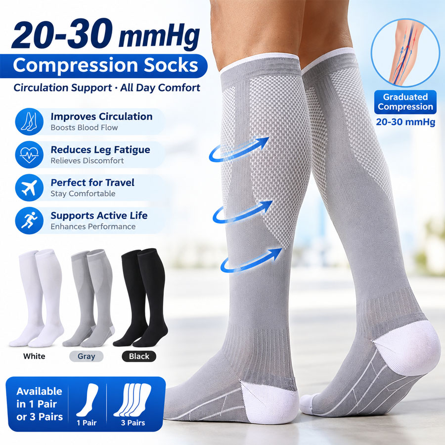 Compression Sleeve Calf - 3/1 paires de chaussettes de compression